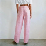 ZARA  High Rise Baggy Pink Tie Dye Jeans Photo 3