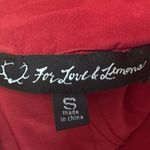 For Love & Lemons Red Floral High Neck Lace Asymmetrical Sleeveless Mini Dress S Photo 3