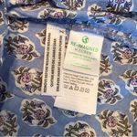 J.Crew  Artist Top Womens size XXS 2XS Blue Floral Notch Ruffle V-Neck Shirt Photo 7