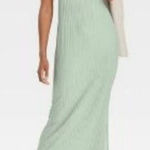 A New Day green pleat tank midi dress small Photo 0