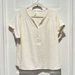 Pact Organic Cotton Coastal Double Gauze Short Sleeve Popover Top Large Ivory Photo 1