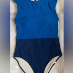 Summersalt The Surf High Neck Cap Sleeve One Piece Swimsuit, Blue; size 10 Photo 0