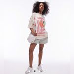ASOS  Topshop Graphic Majorca Art Oversized Tee in Stone Size S Photo 1