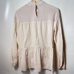 DR2 Blouse Womens Small Cream Boho Crochet Tiered Babydoll Swiss Dot Vanilla Photo 2