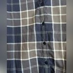 Garnet Hill  Pima Cotton Plaid Long Sleeve Button Sz 02 Navy Grey Photo 2