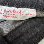 Isabel Maternity Inset Panel Jegging Distressed Raw Hem in Black Wash Size 2 Photo 7