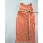 ASOS Dress Womens US 10 Orange Strapless Midi Ruched Asymmetric Formal Photo 6