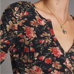 Anthropologie Pilcro  Thermal Waffle Knit Top Floral Womens Petite XS Photo 3