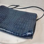 VTG Crocodile Crossbody Purse Blue Blue Embossed Leather Zipper‎ Lined Photo 11