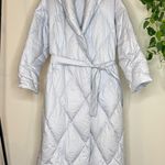 Cuddledown Light Blue Down Robe Goose Filled Combed Cotton Sateen size M Medium Photo 0