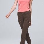 White House | Black Market WHBM Mid-Rise Skinny Crop Brown Jeans 2 Photo 0
