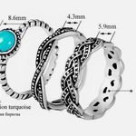 Boutique Silver and Turquoise Ring Set Photo 3