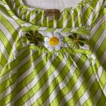 Ella Moss Green & White Striped Floral Embroidered Top 🧚 Photo 2