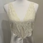 Victoria's Secret Victoria’s Secret Gold Vtg 80s Ivory Satin Lace Maxi Slip Bridal Coquette Medium Photo 3