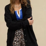 Aerie Cardigan Sweatshirt Sweater Black Medium Photo 0