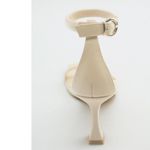 ZARA NWT  LEATHER HIGH HEEL SANDALS ECRU WHITE ANKLE STRAP EU 42 US 11 Photo 4
