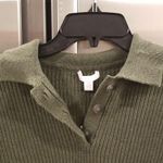 💕LUNYA💕 Cozy Cotton Silk Polo Pullover Sweater ~ Canopy Green M NWT Size M Photo 8