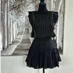 MISA Los Angeles Cielle Ruffle Bib Black Gold Mini Dress - Size XS Photo 2