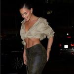 Alix NYC Loretta Knot Hem Cotton Shirt in Tan Womens Size M Size M Photo 2