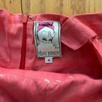 Yoana Baraschi  Size 4 Linen Dress Coral Embroidered Sleeveless Photo 4