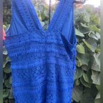 Sam Edelman  Cobalt Lace Fringe Dress sleeveless size 14 lined tassels NWT Photo 2