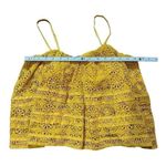 Free People  Women's Yellow Floral Lace Cropped Camisole Top Sz S Photo 5