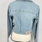 True Religion Trucker Jean Jacket Women's Medium Light Blue Denim Button Up Photo 4