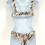 frankie's bikinis Stormy Buckle Top Kenza Bottoms Animal Zebra Print Photo 1