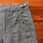 Athleta Voyager Cropped 100% Linen Pant in Heather Green with Pockets - Size 2 Photo 8