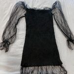 Princess Polly  smocked dress with mesh lace sleeves Photo 4