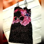 Nasty Gal COPY - NWT Abstract Floral Sequin Strappy Mini Dress Size 2 Photo 4
