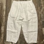 Eileen Fisher Cream Linen Trousers Size LP Photo 0