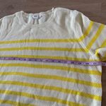 Gap curve hem crewneck cotton sweater yellow stripe size XL Photo 3