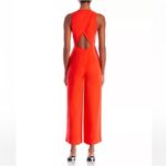 AQUA  Women's Orange Button-Front Jumpsuit Wide Leg Sleeveless‎ Back Cut Out Photo 1