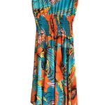Boutique  Brand Tropical Dress W/ V-Neck, elasticized waist, asymmetric hemline Photo 6