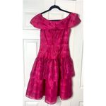 Vintage Pink Off Shoulder Tiered Ruffle Organza Cocktail Party Dress Size Small Photo 13