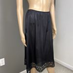 Vintage Leggs Half Slip Skirt Size Medium 3" Wide Lace Black Antron III Nylon Photo 2
