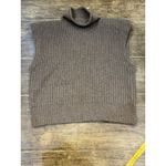 autumn cashmere Brown Ribbed Turtleneck Sweater Vest Size Small Cashmere Wool Photo 1