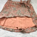 Paper Crane  Paisley Skirt Women's Small Peach, Neutral Lined Tie‎ Elastic Waist Photo 7