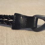 None Black Italian Braided Leather Belt Photo 3