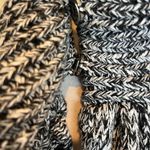 August Silk  Sweater Black White Cotton Acrylic Womens Medium Turtleneck Photo 3