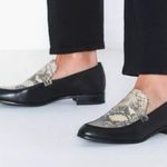 Vagabond  Frances Snake Slip On Black Leather Loafers Sz 39 Photo 0