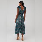 Elliatt  kristen green floral ruffle detail‎ maxi cut out dress Small Photo 2
