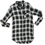 Rails  Black White Plaid Button Down Long Sleeve Bianca Soft Shirt Dress size M Photo 11