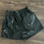 SheIn Faux Leather Black Paper bag Shorts Photo 0
