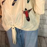 Fifteen Twenty Fifteen-Twenty Silk Tie Waist Top Hummingbirds S Photo 4