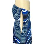 The Limited  Blue Black Art Deco Strapless Art Geo Blouson Mini Dress Size 8 Photo 8