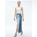 Alice + Olivia NWT Rye Low-Rise Two-Tone Denim Maxi Skirt Sz 25 $375 Photo 1