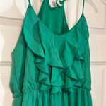 Women’s Francesca’s Collection Kelly Green Ruffle Front Adjustable Strap Dress M Size M Photo 2
