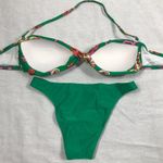 Recco Size Large brazilian bright floral print bikini. New With Tags Green Photo 2